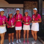 Senior Faith Summers (far right), wins 3rd with a 6-under par performance of 67-70-73 / 210 during the Swing For the Cure Tournament at Brackenridge Golf Club on October 2-3, 2015.