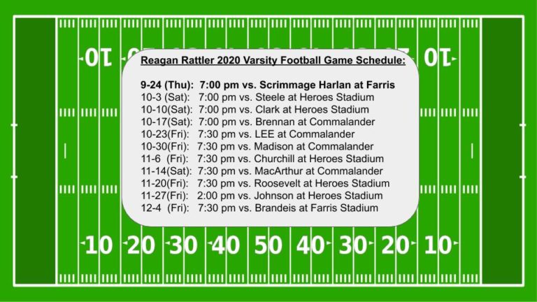 Reagan Rattler 2020 Football Game Schedule – Rattler Sports