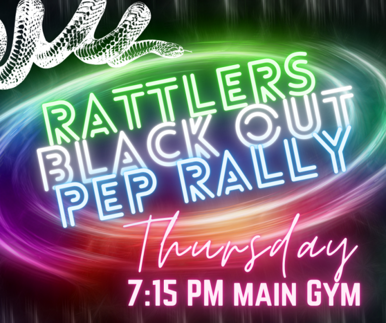 Get ready to BLACK OUT at the Pep Rally Rattler Sports