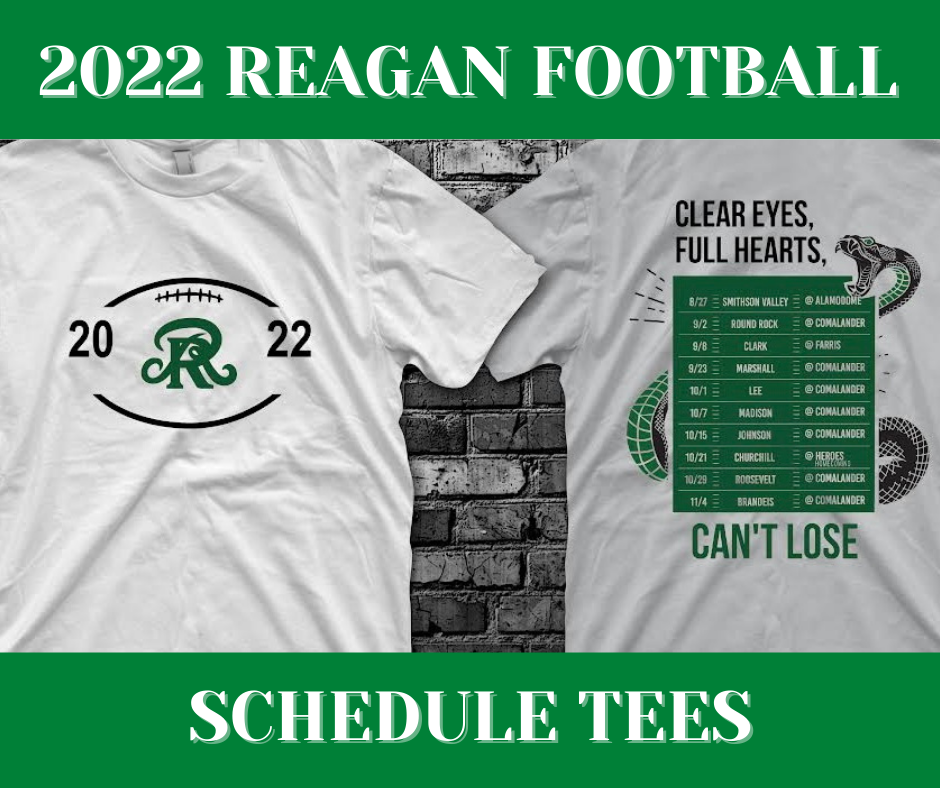 Get your 2022 Reagan Football Schedule Shirts at Venom Camp! – Rattler
