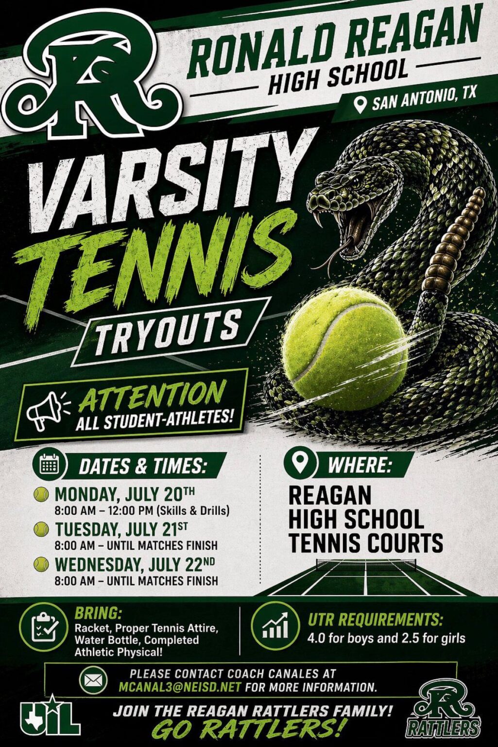 Varsity Tennis Tryouts 2026-2027 – Rattler Sports